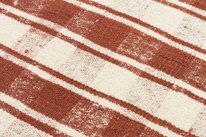 White Brown Checkered Hand Woven Vintage Rugs - 200x100 - Brown Hand Woven Rugs, Wool Hand Woven Rugs