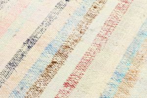 Natural Color Striped Hand Knotted Kilim - 100x200 - Colorful Area Rugs