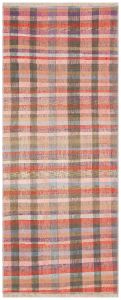 Coral Green Color Anatolian Hand Knotted Kilim - 80x200 - Colorful Area Rugs
