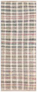 White Multi Color Hand Knotted Kilim - 80x200 - Colorful Area Rugs