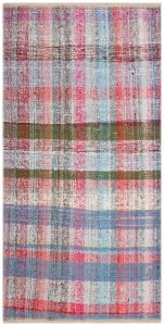 Green Blue Color Vintage Kilim - 100x200 - Colorful Area Rugs