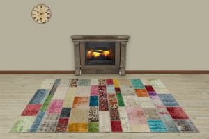 Custom Patchwork Carpet With Unique Beauty - 230x160 - Colorful Area Rugs, Wool Area Rugs