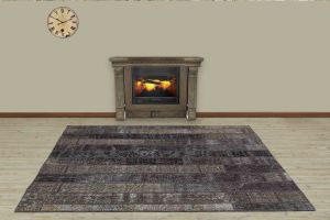 Hand Woven Tumbled Special Patchwork Carpet - 230x160 - Grey Area Rugs, Wool Area Rugs