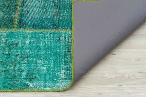 Custom Patchwork Carpet With Classic Modern - 180x120 - Green Area Rugs, Wool Area Rugs