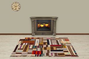 Custom Patchwork Carpet With Unique Beauty - 180x120 - Colorful Area Rugs, Wool Area Rugs