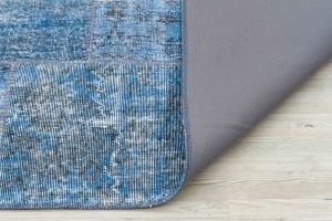 Custom Patchwork Carpet With Unique Beauty - 180x120 - Blue Area Rugs, Wool Area Rugs