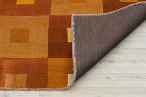 Custom Patchwork Rug Carpet With Classic Modern - 150x80 - Brown Area Rugs, Wool Area Rugs