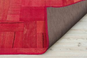 Custom Patchwork Rug Carpet With Classic Modern - 150x80 - Red Area Rugs, Wool Area Rugs