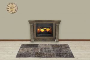 Custom Patchwork Carpet With Classic Modern - 150x80 - Brown Area Rugs, Wool Area Rugs