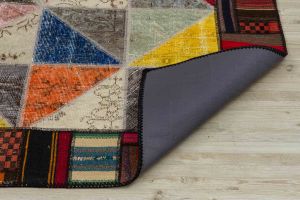 Hand Woven Antiqued Special Patchwork Carpet  - 180x120 - Colorful Hand Woven Rugs, Wool Hand Woven Rugs