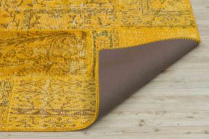 Special Patchwork Hand Woven Carpet  - 180x120 - Yellow Hand Woven Rugs, Wool Hand Woven Rugs