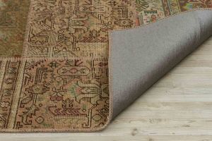 Special Patchwork Hand Woven Carpet  - 180x120 - Brown Hand Woven Rugs, Wool Hand Woven Rugs