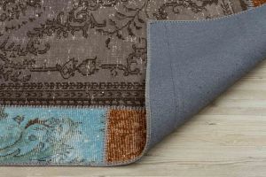 Antiqued Hand Woven Patchwork Carpet  - 230x160 - Colorful Hand Woven Rugs, Wool Hand Woven Rugs
