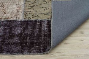 Antiqued Hand Woven Patchwork Carpet  - 230x160 - Blue Hand Woven Rugs, Wool Hand Woven Rugs