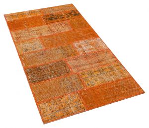 Tumbled Hand-Knotted Patchwork Rug  80 x 150 cm - Colorful Rugs & Carpets, Wool Rectangular Rugs 
