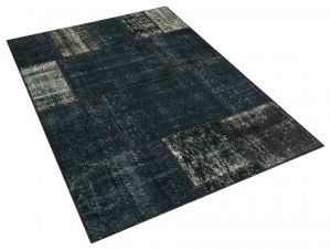 Unique Anatolian Hand-Knotted Tumbled Patchwork Rug  120 x 180 cm - Colorful Rugs & Carpets, Wool Rectangular Rugs 