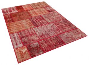 Classic Modern Hand-Knotted Tumbled Patchwork Rug - 160 x 230 cm - Colorful Rugs & Carpets, Wool Rectangular Rugs 