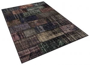 Tumbled Hand-Knotted Patchwork Rug - 160 x 230 cm - Colorful Rugs & Carpets, Wool Rectangular Rugs 