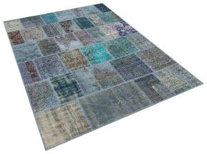 Classic Modern Tumbled Patchwork Rug - 160 x 230 cm - Colorful Rugs & Carpets, Wool Rectangular Rugs 
