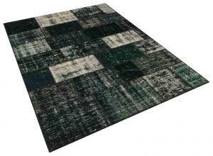 Classic Modern Hand-Knotted Tumbled Patchwork Rug - 160 x 230 cm - Colorful Rugs & Carpets, Wool Rectangular Rugs 