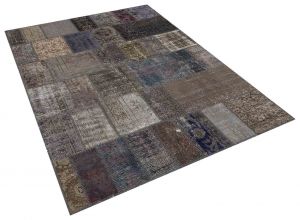 Vintage Tumbled Hand-Knotted Rug - 160 x 230 cm - Colorful Rugs & Carpets, Wool Rectangular Rugs 