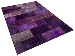 Unique Anatolian Hand-Knotted Vintage Tumbled Rug - 160 x 230 cm - Colorful Rugs & Carpets, Wool Rectangular Rugs 