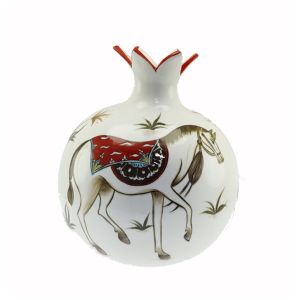 Porcelain Authentic Horse Pattern Decorative Object - 20x20 - White Decors