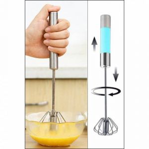 Stainless Steel Semi-Automatic Hand Push Whisk blue