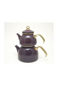 Enameled Turkish Teapot Set - Purple