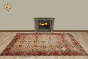 Vintage Hand Woven Rug - 270x179 - Colorful Area Rugs, Wool Decorative Area Rugs