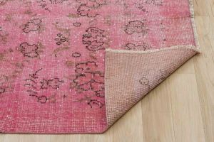 Vintage Hand Woven Rug - 280x178 - Pink Area Rugs, Wool Decorative Area Rugs