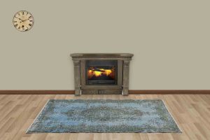 Vintage Hand Woven Rug - 206x113 – Blue Area Rugs