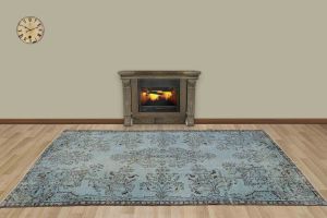 Vintage Hand Woven Rug - 274x166 – Blue Area Rugs