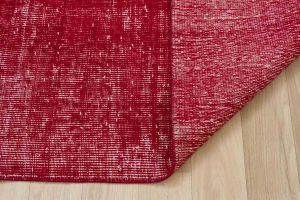 Vintage Hand Woven Rug - 205x113 - Red Area Rugs, Wool Decorative Area Rugs