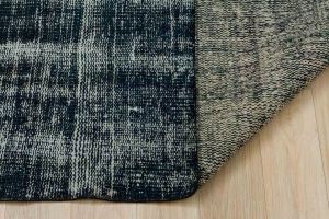 Vintage Hand Woven Rug - 195x133 - Black Area Rugs, Wool Decorative Area Rugs