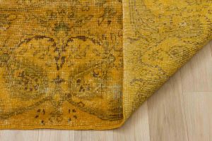 Vintage Hand Woven Rug - 256x161 - Yellow Area Rugs, Wool Decorative Area Rugs