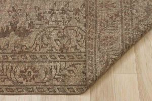 Vintage Hand Woven Rug - 266x157 - Brown Area Rugs, Wool Decorative Area Rugs