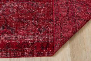 Vintage Hand Woven Rug - 247x144 - Red Area Rugs, Wool Decorative Area Rugs