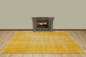 Vintage Hand Woven Rug - 280x168 - Yellow Area Rugs, Wool Decorative Area Rugs