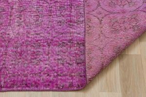 Vintage Hand Woven Rug - 228x132 - Purple Area Rugs, Wool Decorative Area Rugs