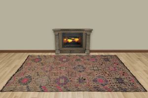 Vintage Hand Woven Rug - 270x156 - Colorful Area Rugs, Wool Decorative Area Rugs