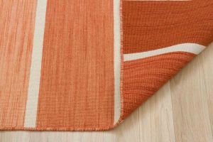 Vintage Hand Woven Rug - 233x160 – Orange Area Rugs