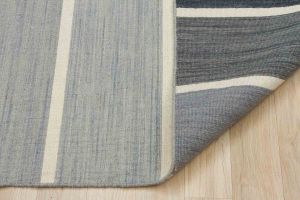Vintage Hand Woven Rug - 233x158 – Blue Area Rugs
