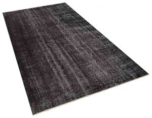 Vintage Hand Woven Rug - 266x145 - Black Area Rugs, Wool Decorative Area Rugs