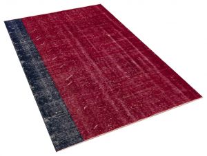 Vintage Hand Woven Rug - 178x121 - Red Area Rugs, Wool Decorative Area Rugs