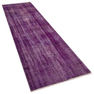 Vintage Hand Woven Rug - 323x95 - Purple Area Rugs, Wool Decorative Area Rugs