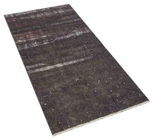 Vintage Hand Woven Rug - 164x78 - Grey Area Rugs, Wool Decorative Area Rugs