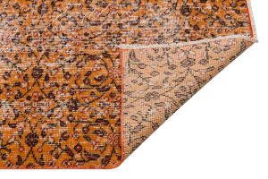 Vintage Hand Woven Rug - 214x124 - Orange Area Rugs, Wool Decorative Area Rugs