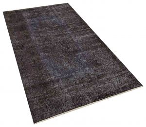 Tumbled Hand-Knotted Vintage Rug - 117 x 208 cm - Colorful Rugs & Carpets, Wool Rectangular Rugs