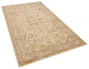 Unique Anatolian Vintage Tumbled Rug - 159 x 267 cm - Colorful Rugs & Carpets, Wool Rectangular Rugs